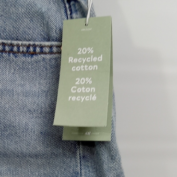 H&M &Denim Frayed Hem Mini-Skirt Size L NWT - Picture 3 of 10